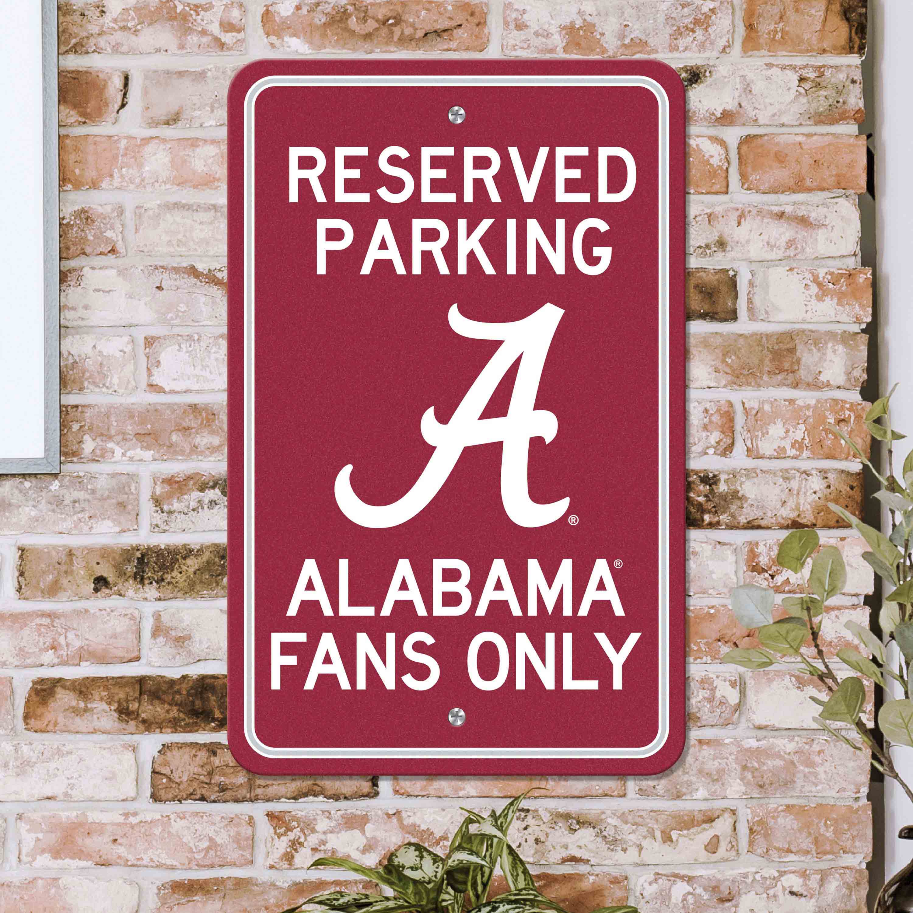 Alabama Crimson Tide Team Color Reserved Parking Sign Décor 18in. X 11.5in. Lightweight