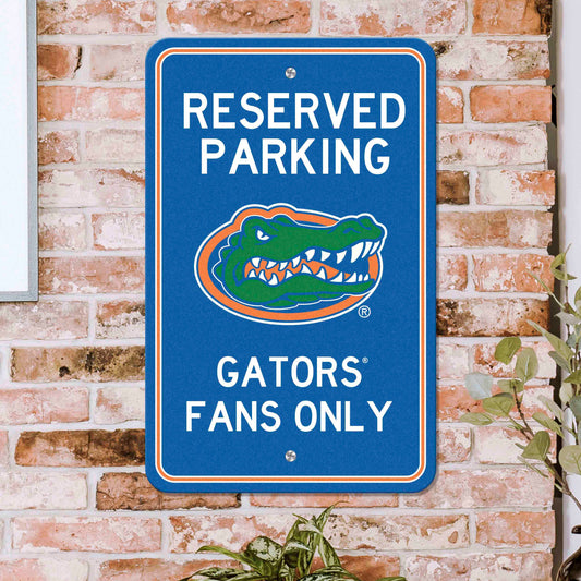 Florida Gators Team Color Reserved Parking Sign Décor 18in. X 11.5in. Lightweight