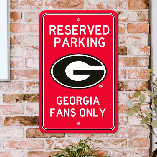 Georgia Bulldogs Team Color Reserved Parking Sign Décor 18in. X 11.5in. Lightweight