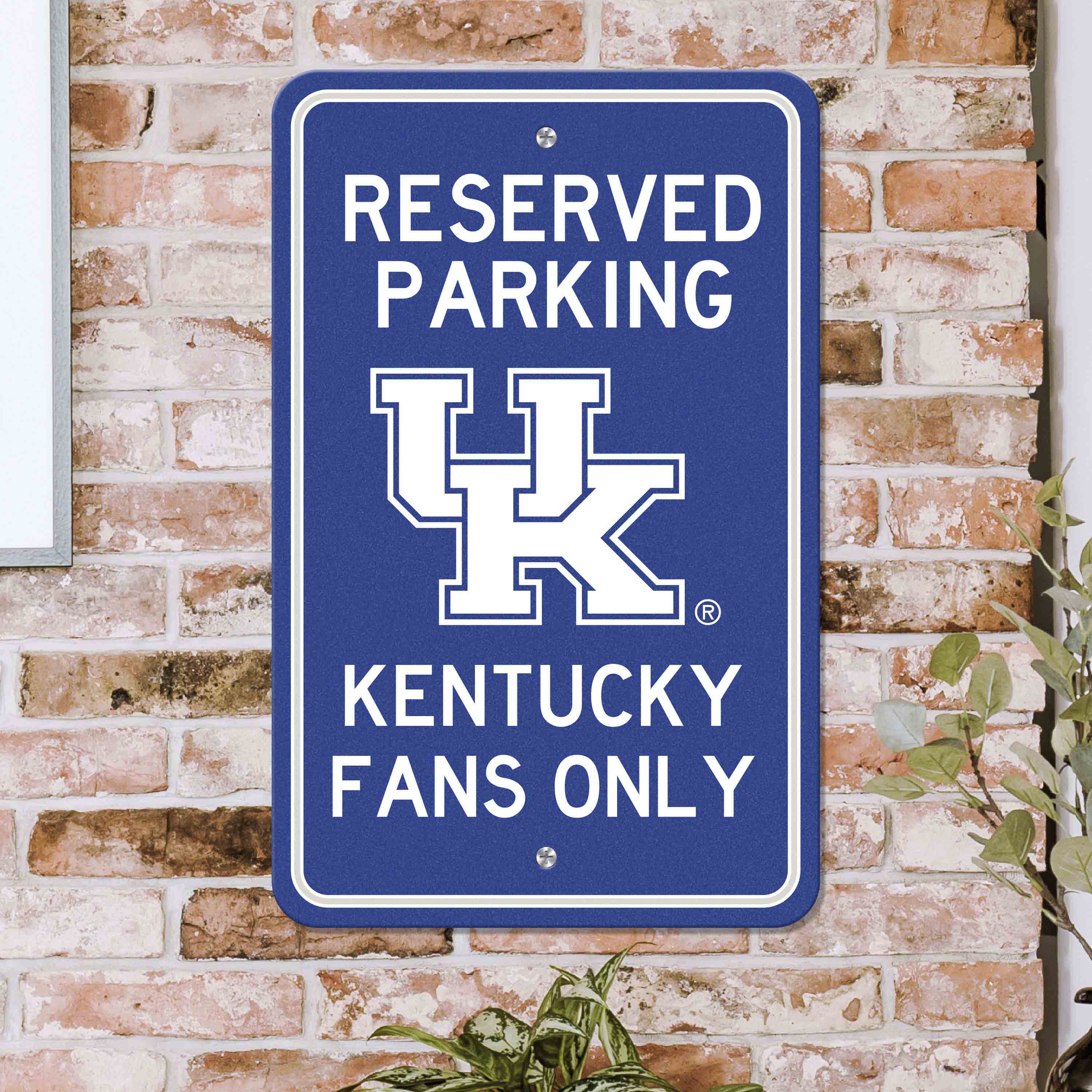 Kentucky Wildcats Team Color Reserved Parking Sign Décor 18in. X 11.5in. Lightweight