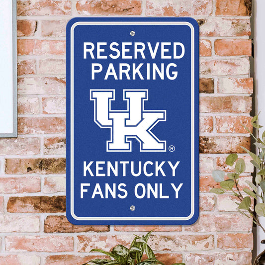 Kentucky Wildcats Team Color Reserved Parking Sign Décor 18in. X 11.5in. Lightweight