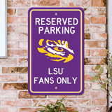 LSU Tigers Team Color Reserved Parking Sign Décor 18in. X 11.5in. Lightweight