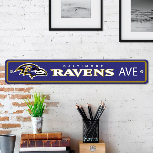 Baltimore Ravens Team Color Street Sign Décor 4in. X 24in. Lightweight - Baltimore Ravens