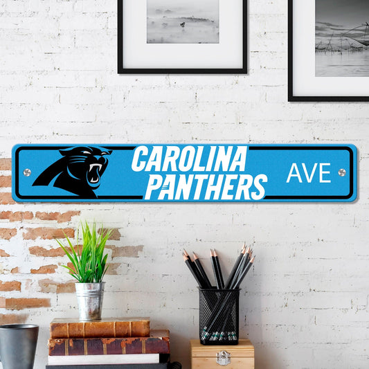 Carolina Panthers Team Color Street Sign Décor 4in. X 24in. Lightweight - Carolina Panthers