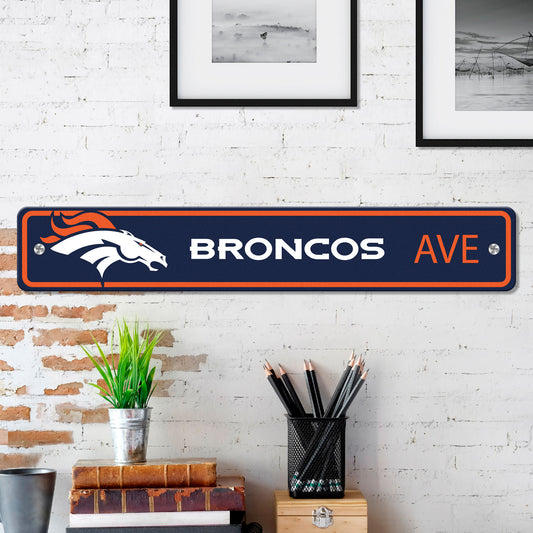 Denver Broncos Team Color Street Sign Décor 4in. X 24in. Lightweight