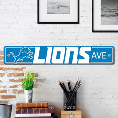 Detroit Lions Team Color Street Sign Décor 4in. X 24in. Lightweight