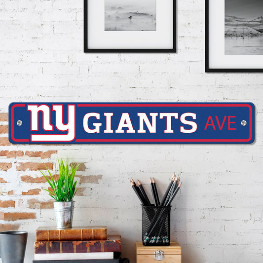 New York Giants Team Color Street Sign Décor 4in. X 24in. Lightweight