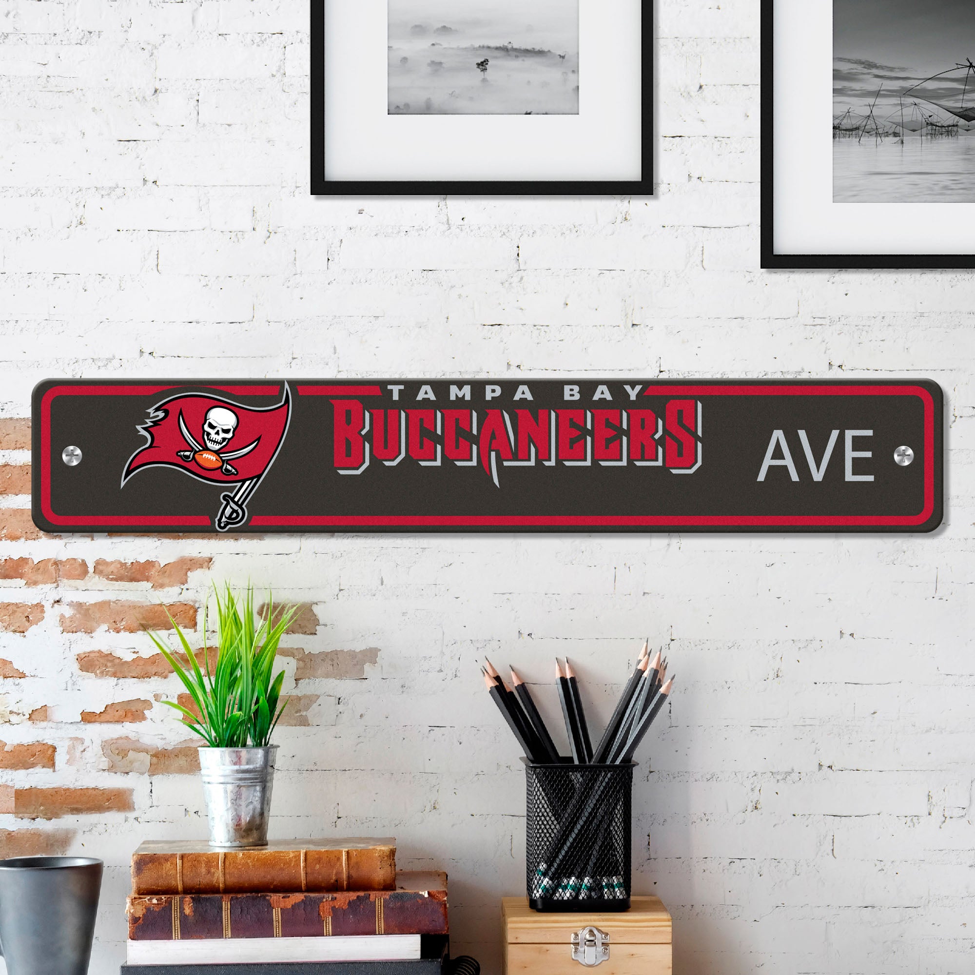 Tampa Bay Buccaneers Team Color Street Sign Décor 4in. X 24in. Lightweight