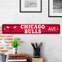 Chicago Bulls Team Color Street Sign Décor 4in. X 24in. Lightweight - Chicago Bulls