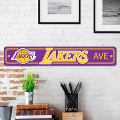 Los Angeles Lakers Team Color Street Sign Décor 4in. X 24in. Lightweight