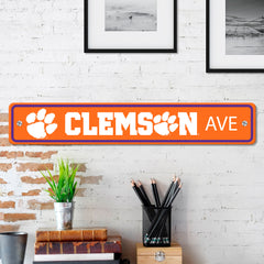 Clemson Tigers Team Color Street Sign Décor 4in. X 24in. Lightweight - Clemson