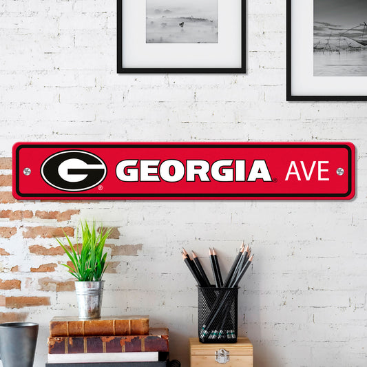 Georgia Bulldogs Team Color Street Sign Décor 4in. X 24in. Lightweight