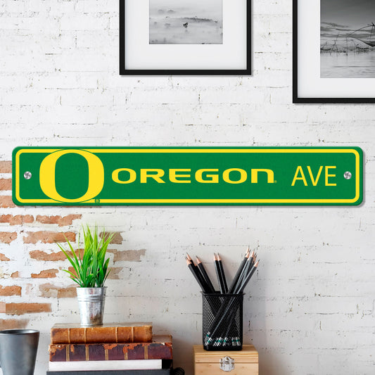 Oregon Ducks Team Color Street Sign Décor 4in. X 24in. Lightweight