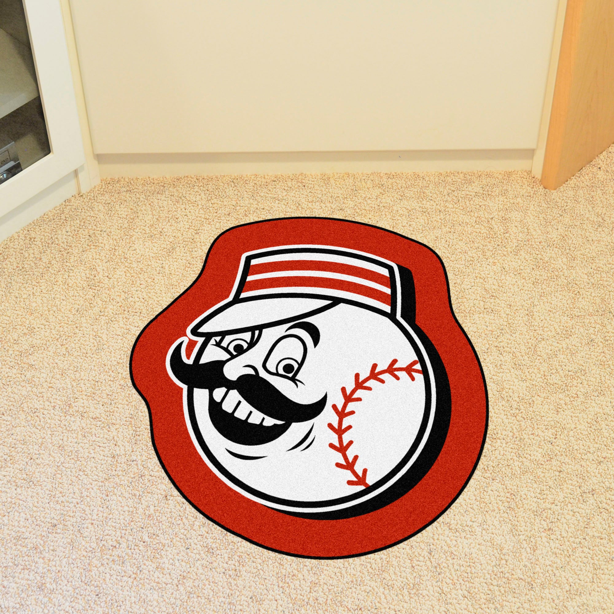 Cincinnati Reds Mascot Rug "Mr. Red Head" Logo