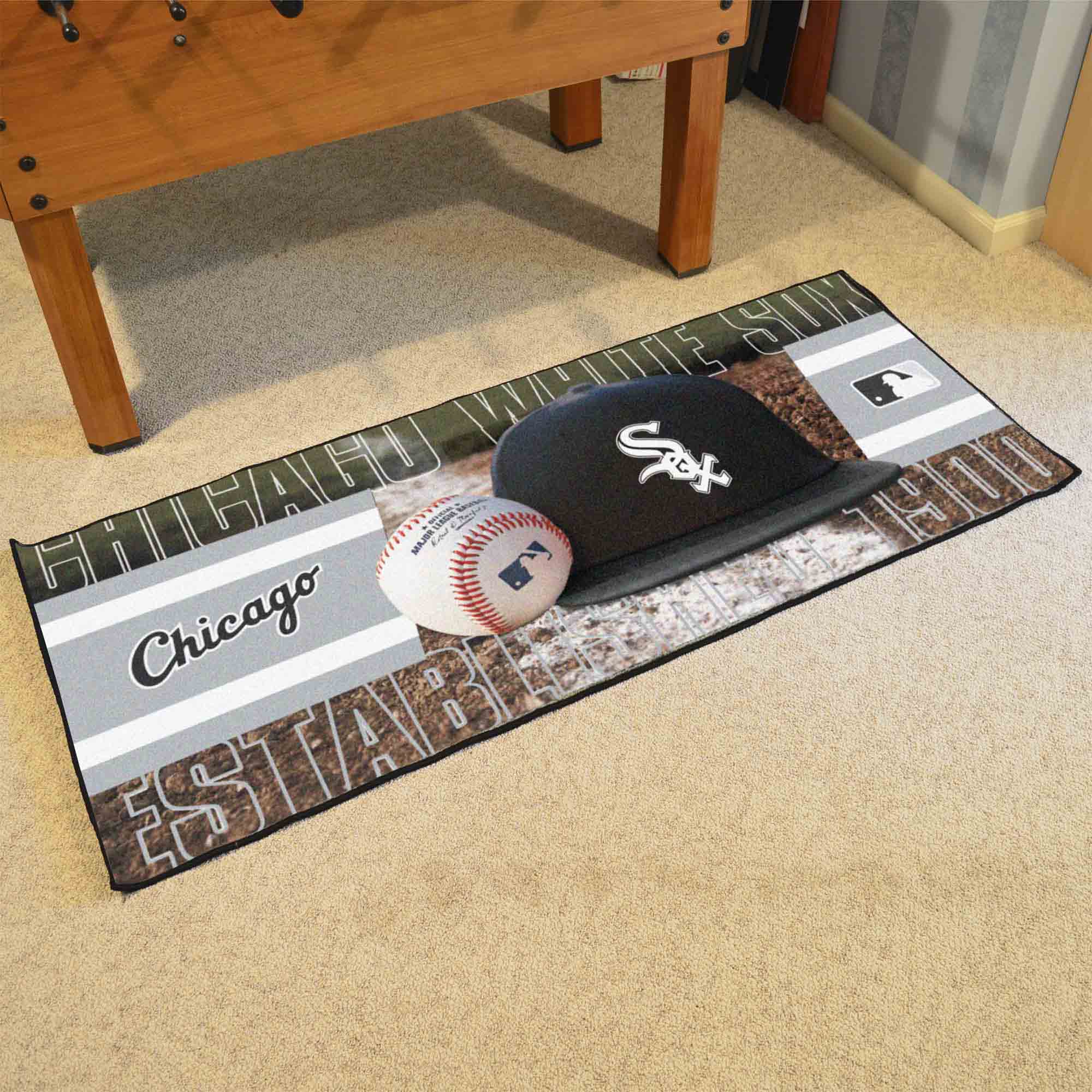 Chicago White Sox Baseball Runner Rug - 30in. x 72in. - Chicago White Sox