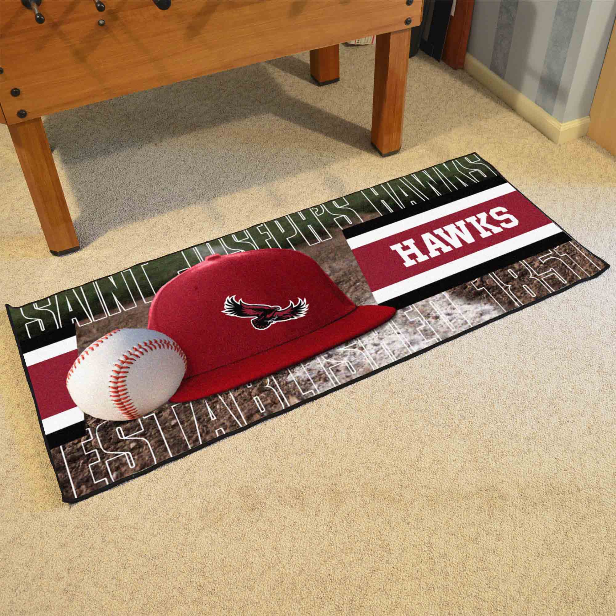 St. Joseph's Red Storm Baseball Runner Rug - 30in. x 72in.