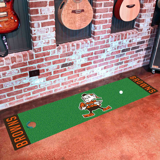 Cleveland Browns Putting Green Mat - 1.5ft. x 6ft., NFL Vintage