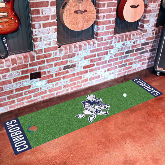 Dallas Cowboys Putting Green Mat - 1.5ft. x 6ft., NFL Vintage - Dallas Cowboys