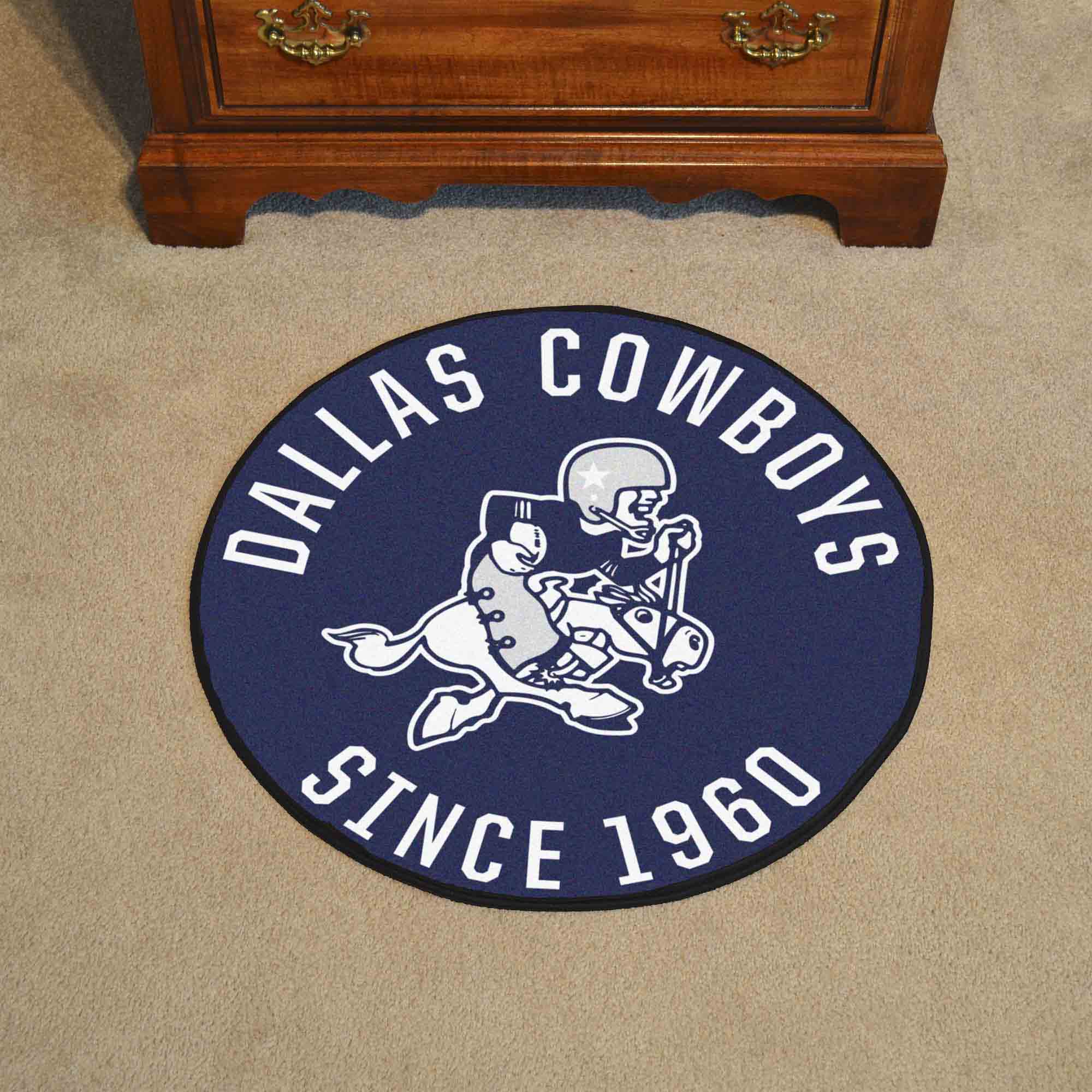 Dallas Cowboys Roundel Rug - 27in. Diameter, NFL Vintage