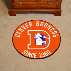 Denver Broncos Roundel Rug - 27in. Diameter, NFL Vintage