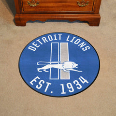 Detroit Lions Roundel Rug - 27in. Diameter, NFL Vintage