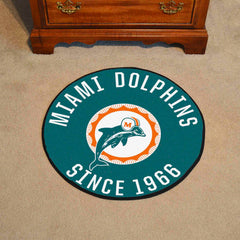 Miami Dolphins Roundel Rug - 27in. Diameter, NFL Vintage