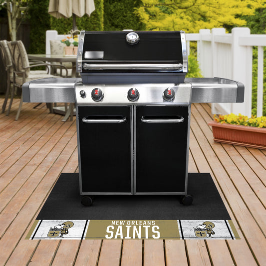 New Orleans Saints Vinyl Grill Mat - 26in. x 42in., NFL Vintage