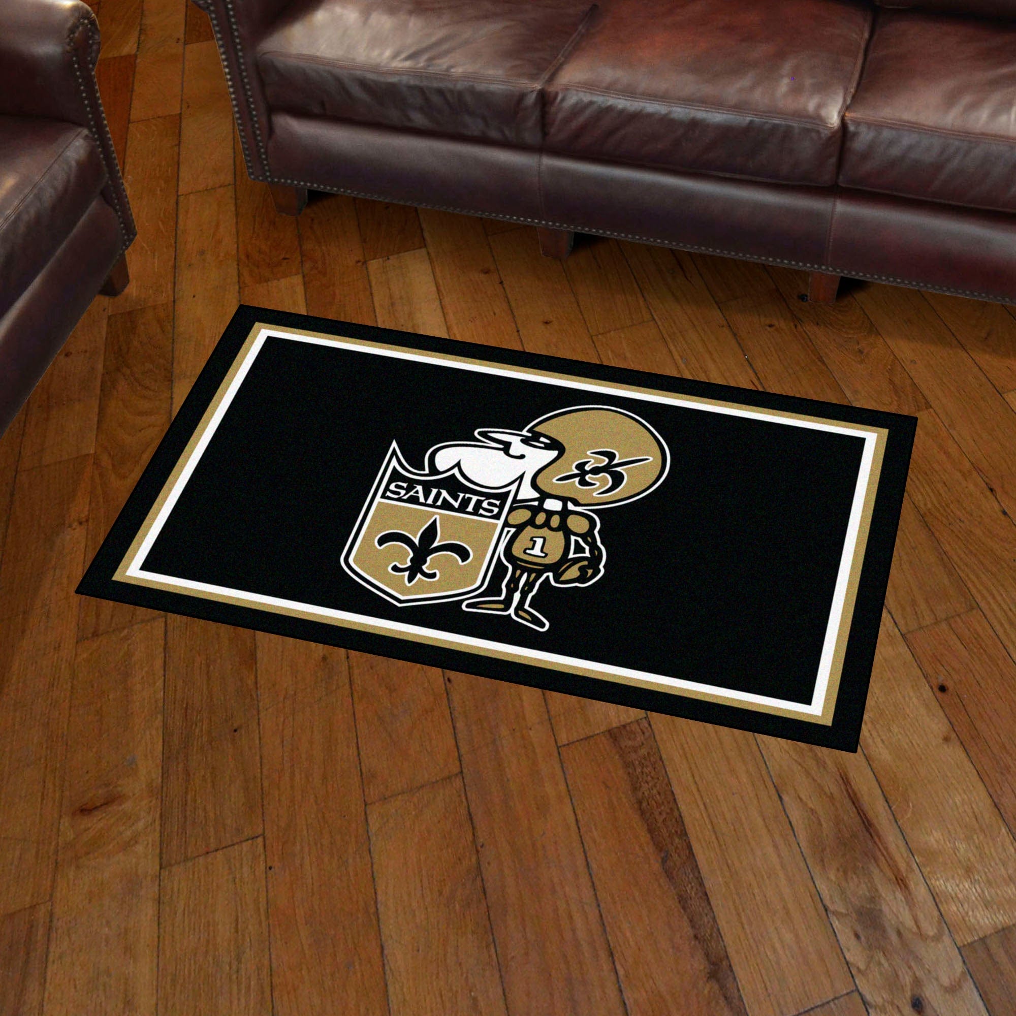 New Orleans Saints 3ft. x 5ft. Plush Area Rug, NFL Vintage - New Orleans Saints