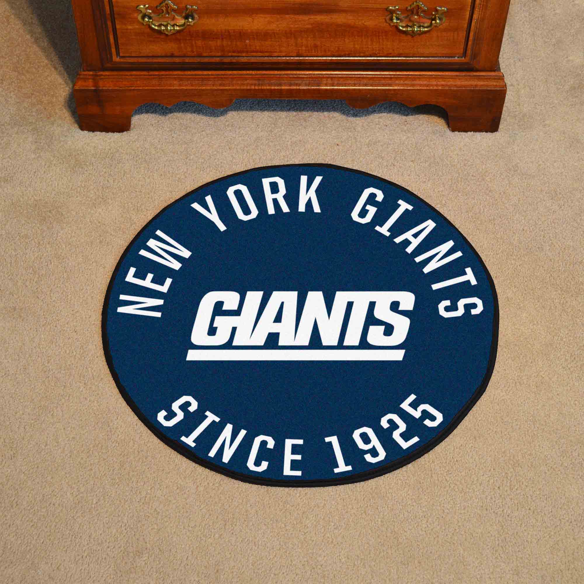 New York Giants Roundel Rug - 27in. Diameter, NFL Vintage