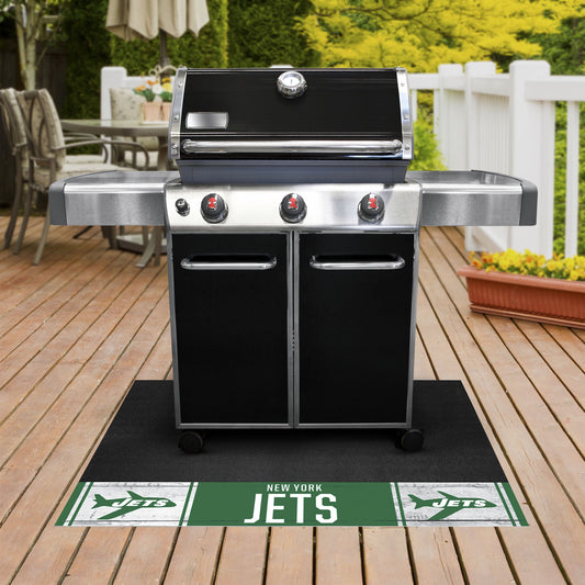 New York Jets Vinyl Grill Mat - 26in. x 42in., NFL Vintage