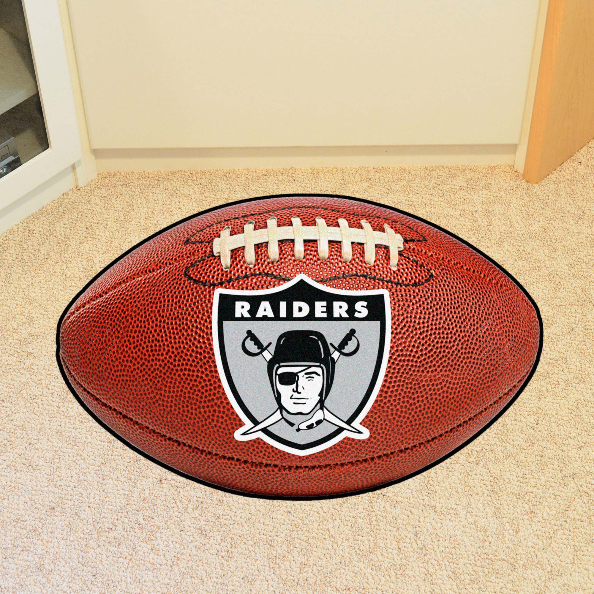 Las Vegas Raiders Football Rug - 20.5in. x 32.5in., NFL Vintage