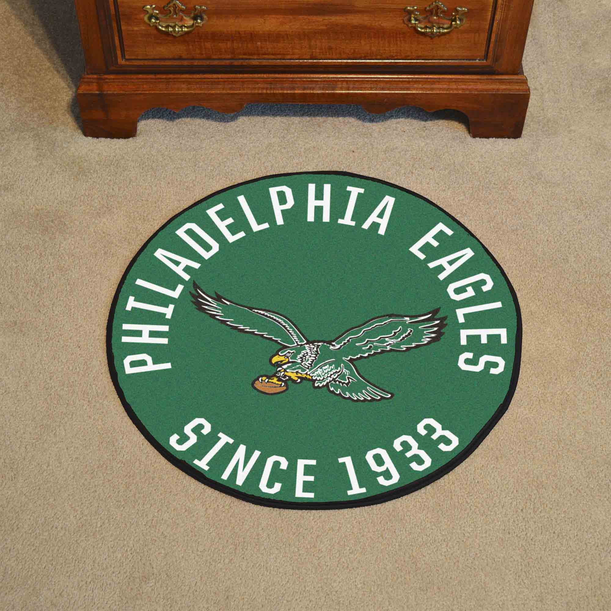 Philadelphia Eagles Roundel Rug - 27in. Diameter, NFL Vintage