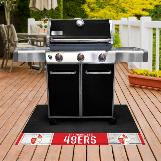 San Francisco 49ers Vinyl Grill Mat - 26in. x 42in., NFL Vintage