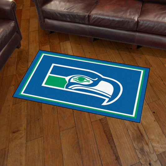 Seattle Seahawks 3ft. x 5ft. Plush Area Rug, NFL Vintage