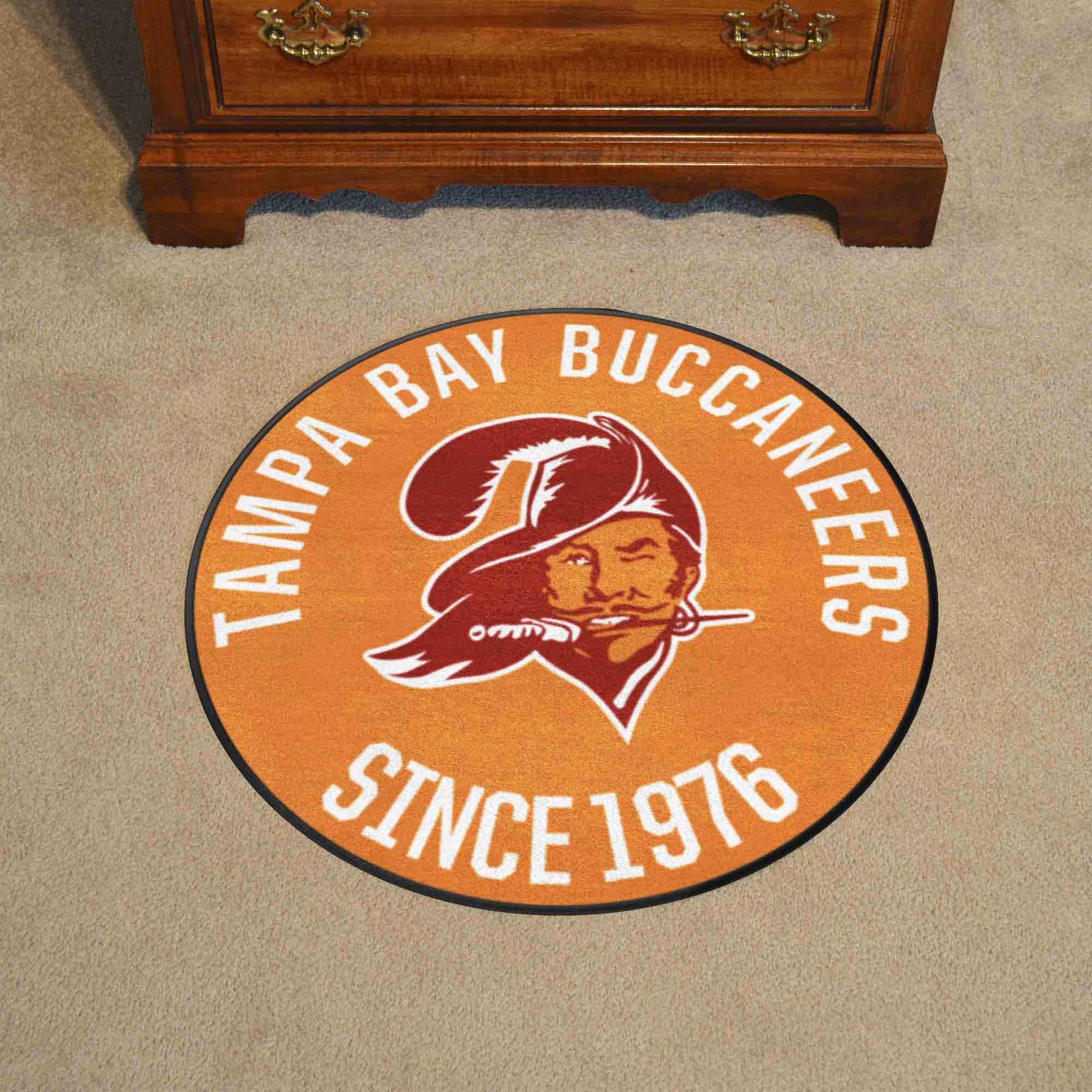 Tampa Bay Buccaneers Roundel Rug - 27in. DiameterNFL Retro Logo, Bucco Bruce Logo