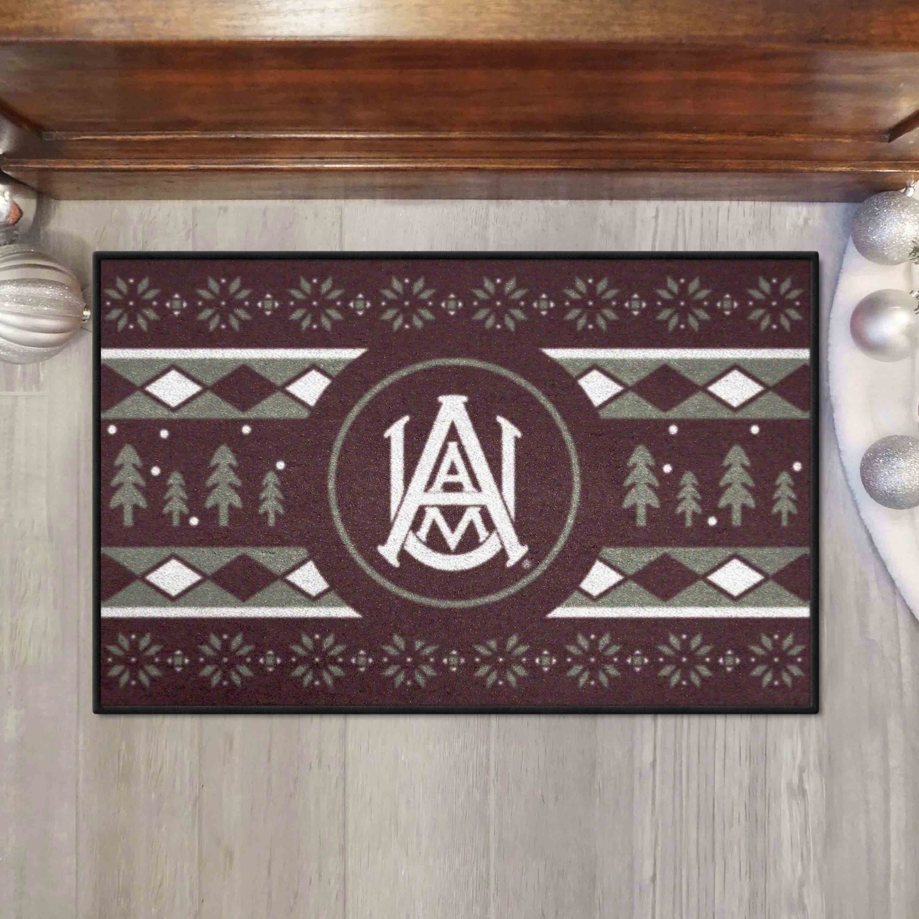 Alabama A&M Bulldogs Holiday Sweater Starter Mat Accent Rug - 19in. x 30in.