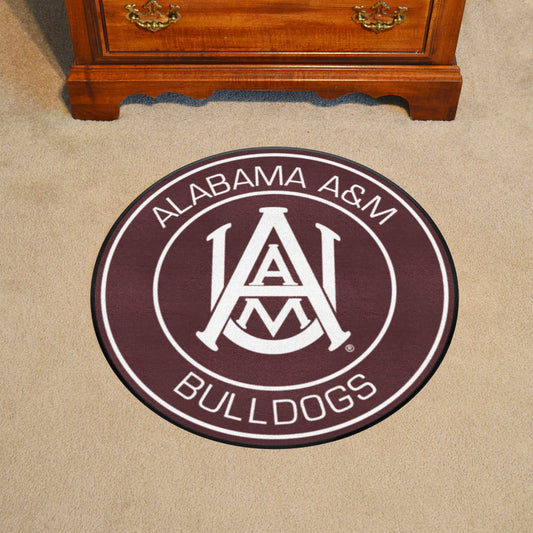 Alfombra redonda de los Bulldogs de Alabama A&amp;M (27 pulgadas de diámetro)