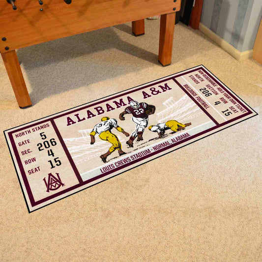 Alfombra de pasillo con entradas de Alabama A&amp;M Bulldogs: 30 x 72 pulgadas.