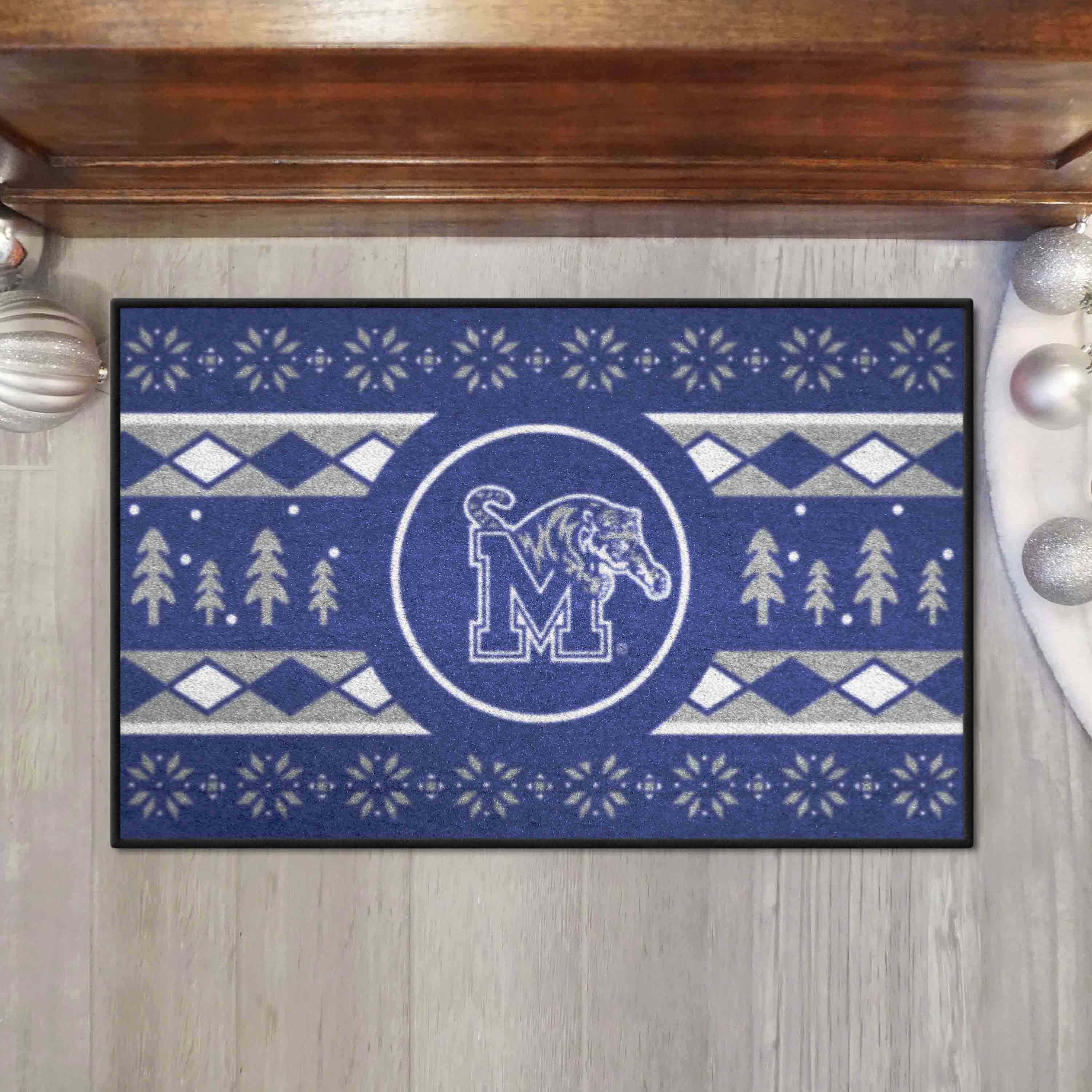 Memphis Tigers Holiday Sweater Starter Mat Accent Rug - 19in. x 30in.