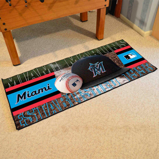 Miami Marlins Baseball Runner Rug - 30in. x 72in.