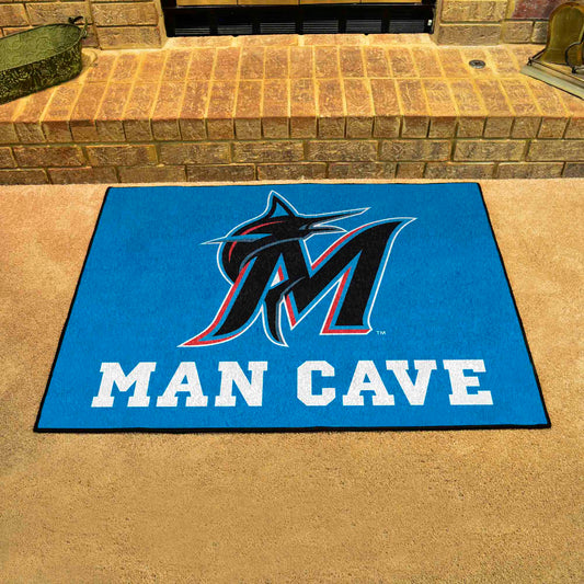 Miami Marlins Man Cave All-Star Rug - 34 in. x 42.5 in.