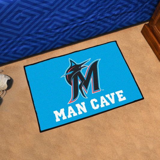 Miami Marlins Man Cave Starter Mat Accent Rug - 19in. x 30in.