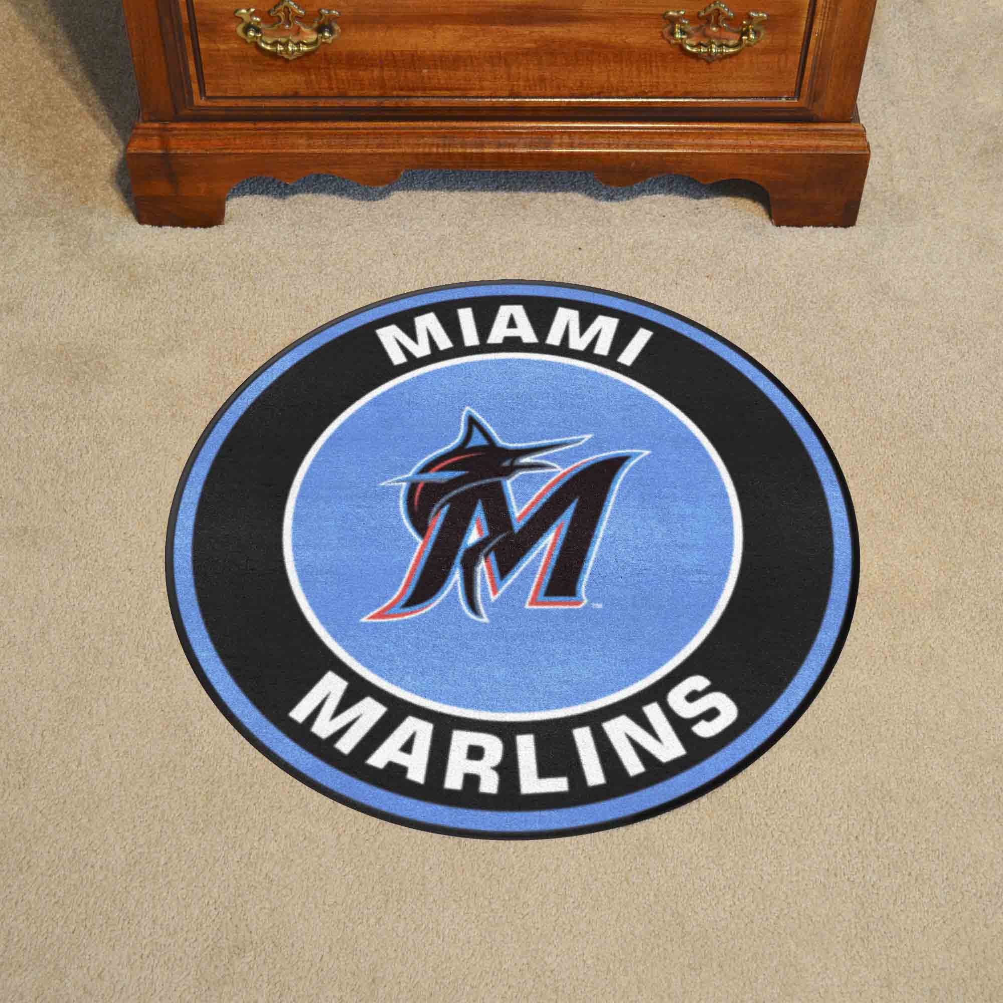 Miami Marlins Roundel Rug - 27in. Diameter