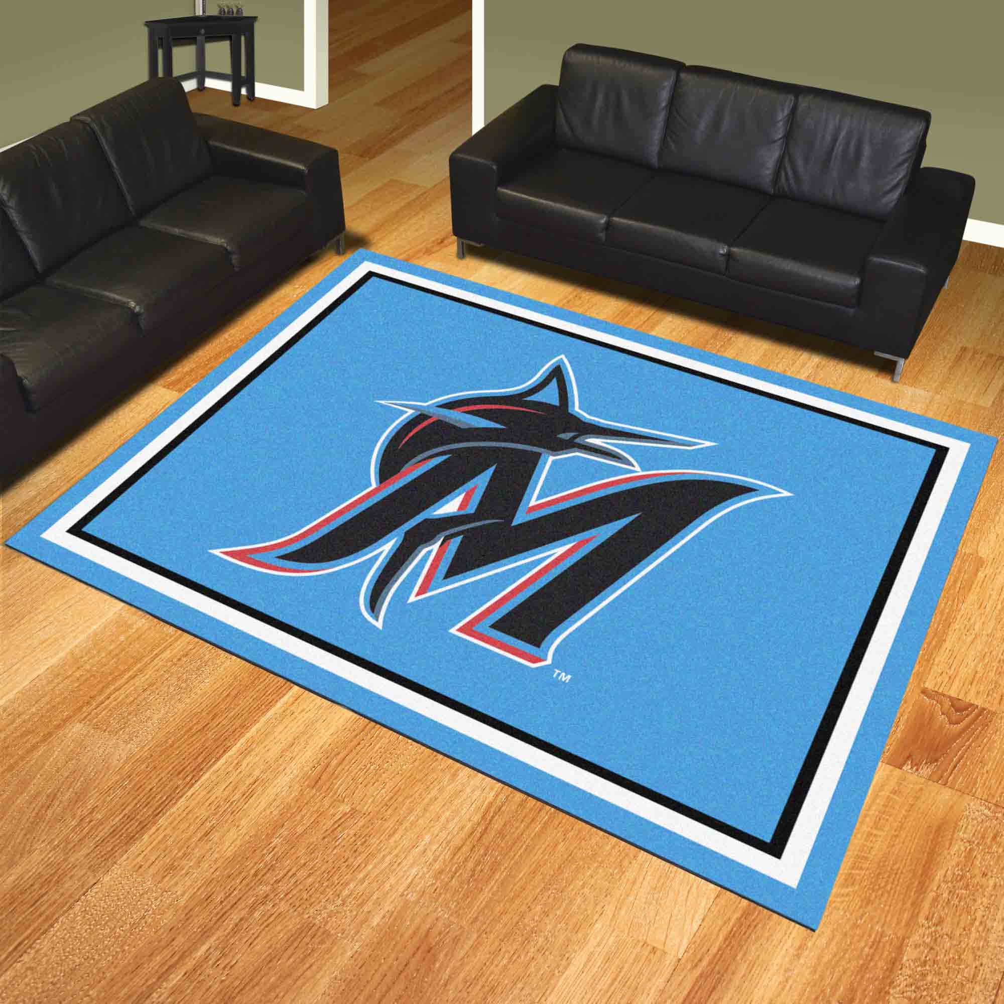 Miami Marlins 8ft. x 10 ft. Plush Area Rug