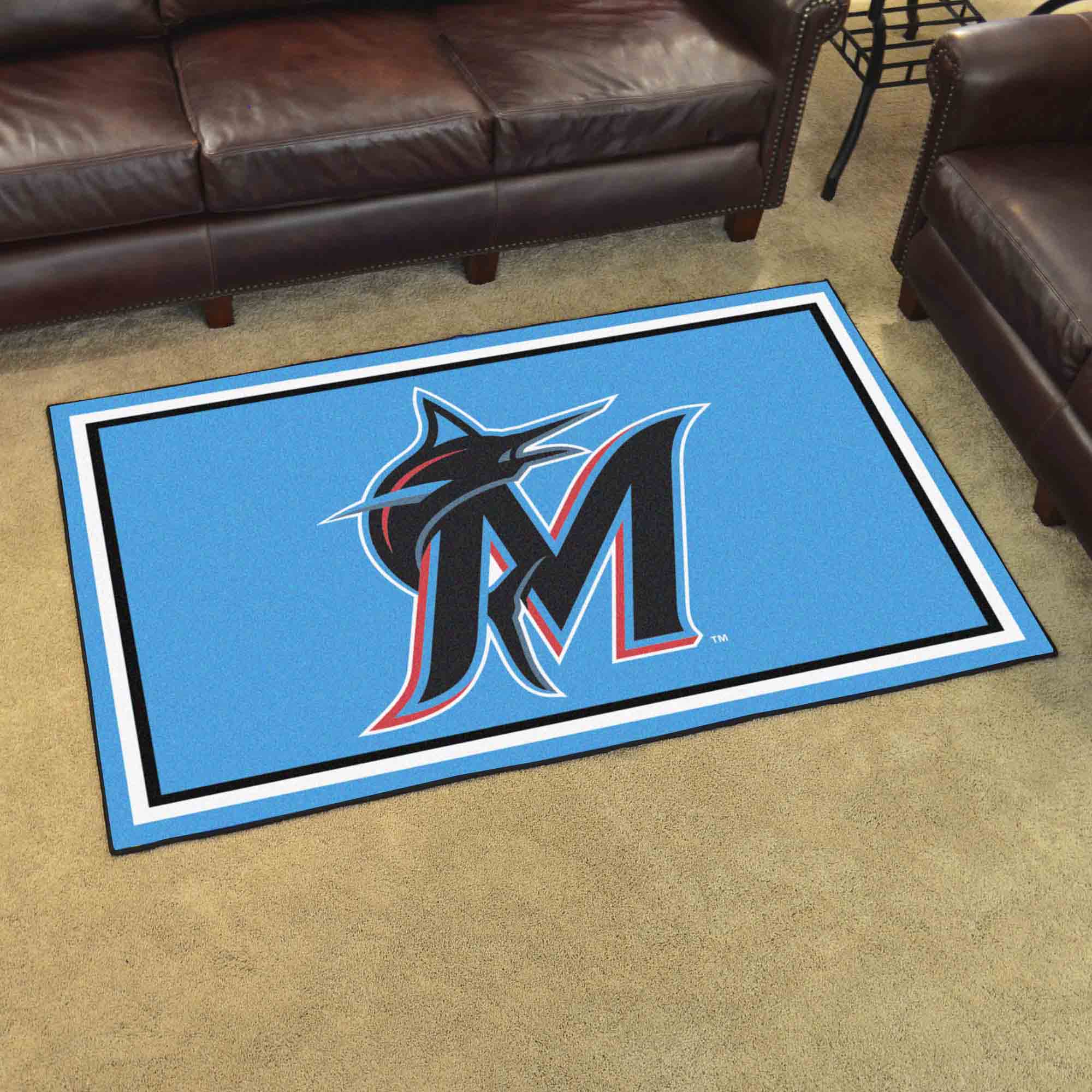 Miami Marlins 4ft. x 6ft. Plush Area Rug