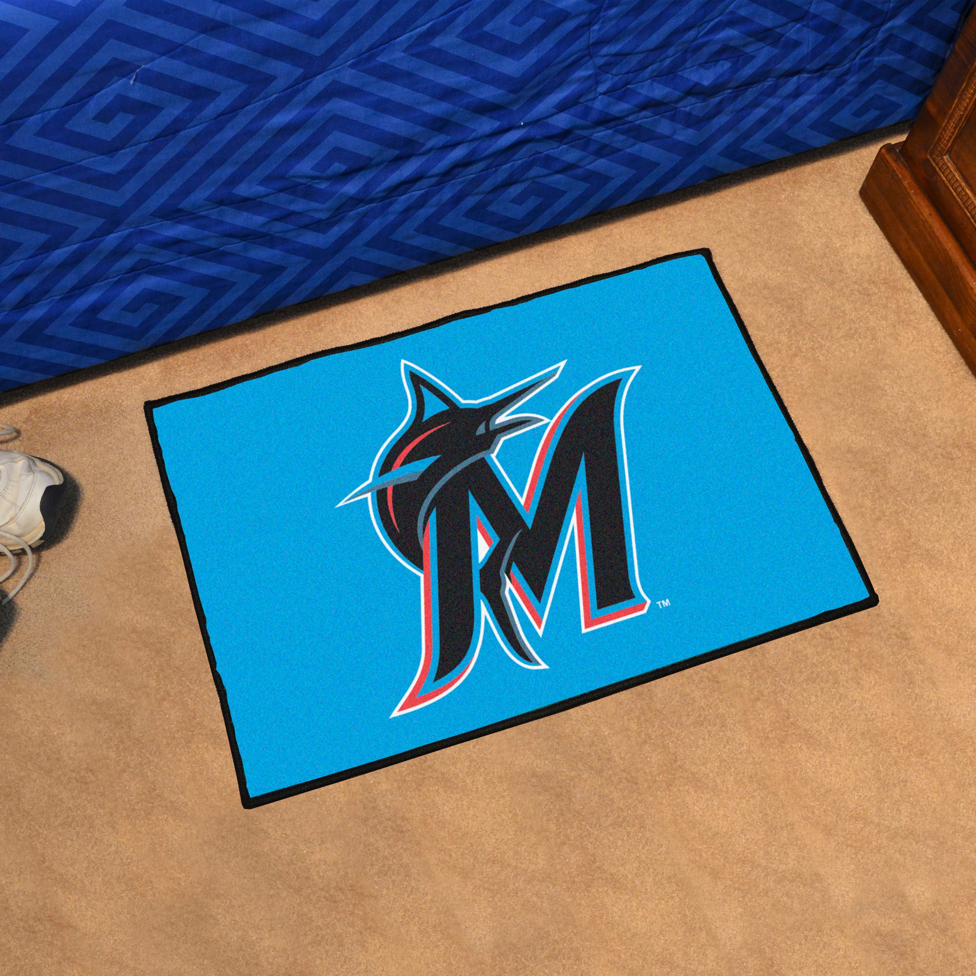 Miami Marlins Starter Mat Accent Rug - 19in. x 30in.