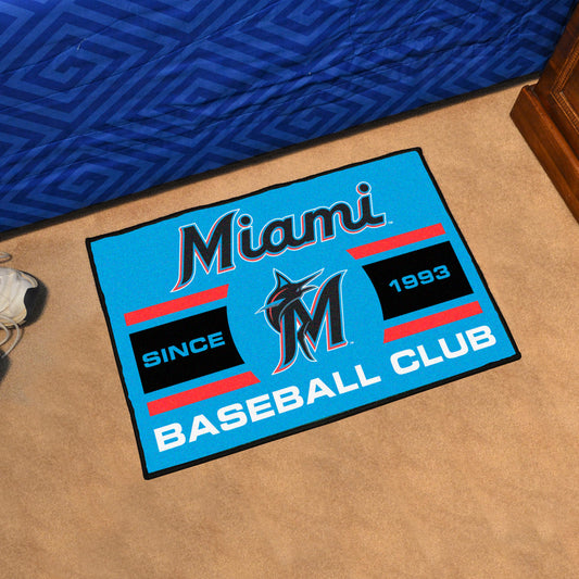 Miami Marlins Starter Mat Accent Rug - 19in. x 30in.