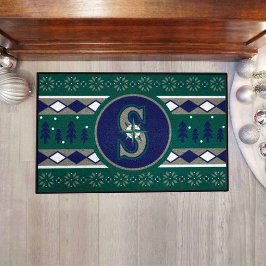 Seattle Mariners Holiday Sweater Starter Mat Accent Rug - 19in. x 30in.