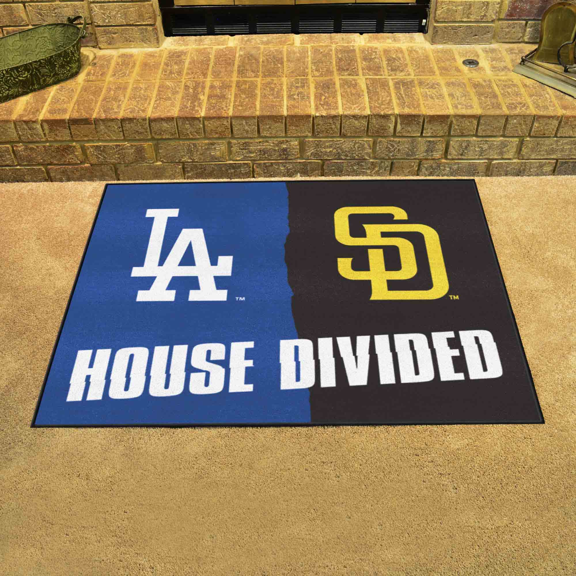 MLB House Divided - Dodgers / Padres House Divided House Divided Rug - 34 in. x 42.5 in.