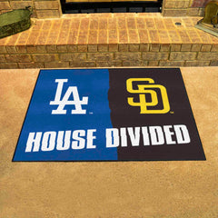 MLB House Divided - Dodgers / Padres House Divided House Divided Rug - 34 in. x 42.5 in.